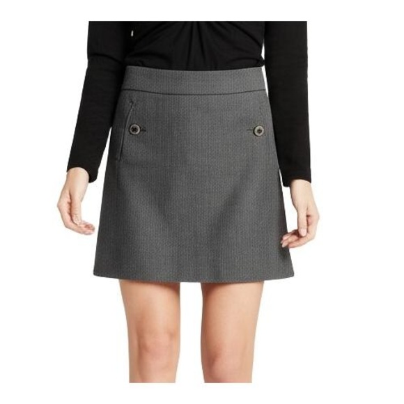 Ann Taylor Dresses & Skirts - Ann Taylor LOFT Mini Skirt Size Women Size 2 Gray A-Line‎ Textured Chic Workwear